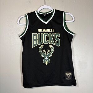 NBA Milwaukee Bucks Ultra Game Basketball Jersey Black Green Youth 14-16 Women S